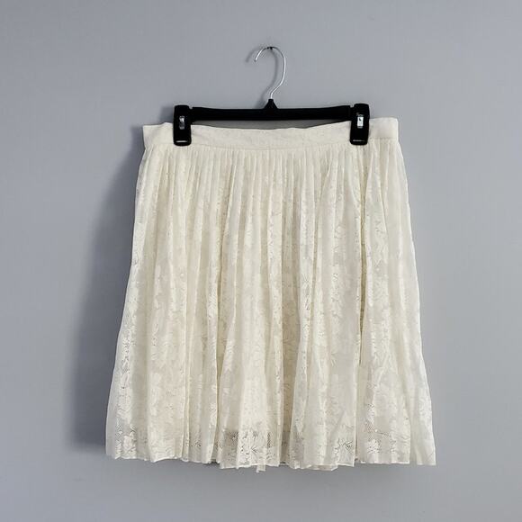 Potter's Pot White A-Line Romantic Feminine Lace Skirt Size L - Picture 1 of 5
